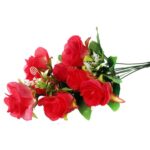 Elegancki Sztuczny Bukiet 9 Róż w Ciemnym Odcieniu Różu - Dekoracja na Cały Rok - obrazek 3