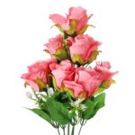 Bukiet Szlachetnych Róż w Jasnym Różu - Sztuczne Kwiaty Premium 48cm - obrazek 2