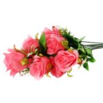 Bukiet Szlachetnych Róż w Jasnym Różu - Sztuczne Kwiaty Premium 48cm - obrazek 3