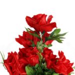 Sztuczne Róże Czerwone - Komplet 10 Sztuk, Wysokość 50 cm - obrazek 2