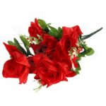 Sztuczne Róże Czerwone - Komplet 10 Sztuk, Wysokość 50 cm - obrazek 3