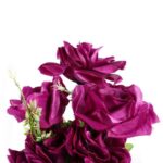 BUKIET 10 WYSOKIEJ JAKOŚCI SZTUCZNYCH RÓŻ W KOLORZE FIOLETOWYM - obrazek 2