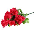 BUKIET SZTUCZNYCH RÓŻ WYSOKOJ JAKOŚCI, 10 SZTUK, KOLOR RÓŻOWY, WYSOKOŚĆ 50 CM. - obrazek 2