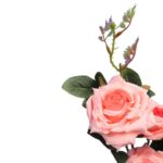 Gałązka z Trzema Sztucznymi Różami w Kolorze Ciemno Łososiowym o Wysokości 82 cm - obrazek 3