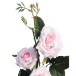 Sztuczna Gałązka z Trzema Różami w Kolorze Jasno Różowym o Wysokości 82 cm - obrazek 2