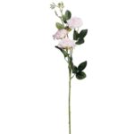 Sztuczna Gałązka z Trzema Różami w Kolorze Jasno Różowym o Wysokości 82 cm