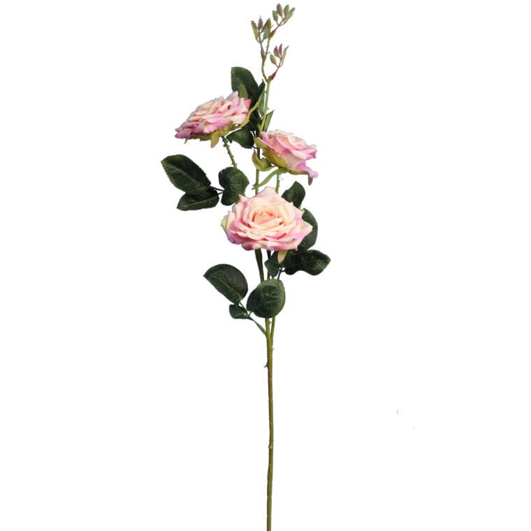 ROSE3-82L Sztuczne Róże Łososiowe na Dużej Gałązce - Dekoracja Wysokiej Jakości, 82 cm - obrazek 1