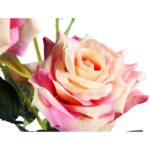 Róża Sztuczna Wysokiej Jakości w Kolorze Różowo-Kremowym - Gałązka z 3 Różami - obrazek 2