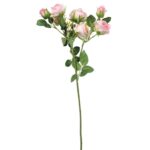 Gałązka z 5 Dekoracyjnych Róż w Kolorze Jasnoróżowym - Realistyczne Kwiaty O Wysokości 64cm