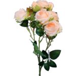 Gałązka Róż w Kolorze Łososiowym - Dekoracja Realistyczna, 5 Sztuk - obrazek 2