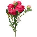 Różowa Gałązka Dekoracyjna z 5 Różyczkami i Pączkami - Realistyczny Wygląd - obrazek 2