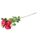Różowa Gałązka Dekoracyjna z 5 Różyczkami i Pączkami - Realistyczny Wygląd - obrazek 3