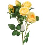Gałązka Dekoracyjna z 5 Żółtymi Różami Naturalnego Wyglądu - obrazek 2