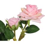 RÓŻA GAŁĄZKA 5 KWIATÓW 62 CM KOLOR JASNO RÓŻOWY - obrazek 2