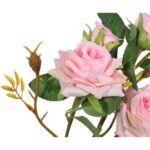 RÓŻA GAŁĄZKA 5 KWIATÓW 62 CM KOLOR JASNO RÓŻOWY - obrazek 3