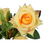 RÓŻA GAŁĄZKA 5 KWIATÓW 62 CM KOLOR ŻÓŁTY - obrazek 3