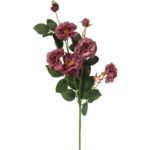 Sztuczne Róże w Kolorze Pudrowym Ciemnym Różu - Gałązka z 5 Kwiatami i 2 Pąkami - obrazek 2