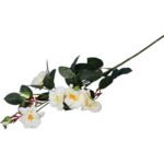 Sztuczna Gałązka z 5 Kremowymi Różami i Pąkami - Dekoracja Premium 72cm - obrazek 2