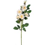 Sztuczna Gałązka Róż w Kolorze Jasnożółtym - 5 Kwiatów z Pąkami, 72 cm - obrazek 2