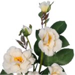 Sztuczna Gałązka Róż w Kolorze Jasnożółtym - 5 Kwiatów z Pąkami, 72 cm - obrazek 3