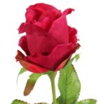 Róża sztuczna pojedynka w pąku kolor czerwony 68 cm - obrazek 2