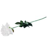 Sztuczna Gałązka Róży kolor Biały Dekoracja Wysokość 70 cm - obrazek 3