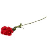 Sztuczna Gałązka Róży  kolor ciemno czerwony- Dekoracja Wysokość 70 cm - obrazek 3