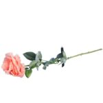 Sztuczna Gałązka Róży kolor Łososiowy Dekoracja Wysokość 70 cm - obrazek 3