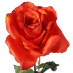 Sztuczna Róża w Pąku Pomarańczowa - 74 cm - obrazek 2
