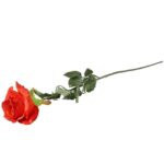 Sztuczna Róża w Pąku Pomarańczowa - 74 cm - obrazek 3