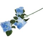 RÓŻA GAŁAZKA 3 KWIATÓW 72 CM KOLOR NIEBIESKI - obrazek 3