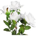 Sztuczna Gałązka z 4 Białymi Różami - Dekoracja Wysokość 80 cm - obrazek 2