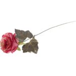 Sztuczna Róża Satynowa z Złotym Brokatem o Wysokości 50 cm - Kolor Różowy - obrazek 2