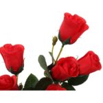 Gałązka Z 9 Czerwonymi Różami w Pąkach - Kwiat Sztuczny 68 cm - obrazek 2