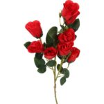 Gałązka Z 9 Czerwonymi Różami w Pąkach - Kwiat Sztuczny 68 cm - obrazek 3