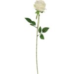 Sztuczna róża z pąkiem w białym kolorze 68 cm - obrazek 2