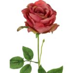 Róża sztuczna, bordowa - obrazek 3