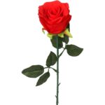 Sztuczna róża z pąkiem w bordowym kolorze 68 cm