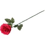 Sztuczna róża z pąkiem w kolorze ciemno-różowym 68 cm - obrazek 3