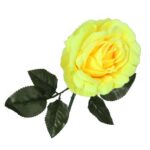 Róża sztuczna pojedynka w kolorze żółtym 68 cm - obrazek 2