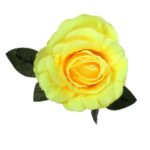 Róża sztuczna pojedynka w kolorze żółtym 68 cm - obrazek 3