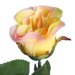 Sztuczna Róża w Pąku Żółto różowa- 74 cm - obrazek 2