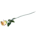 Sztuczna Róża w Pąku Żółto różowa- 74 cm - obrazek 3