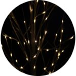 Drzewko dekoracyjne z białymi liśćmi i LED, 150cm, zewnętrzne IP44 - obrazek 3