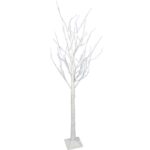 Dekoracyjne Drzewko Świąteczne z Oświetleniem LED 80szt, Białe, 180cm, Do Użytku Zewnętrznego IP44