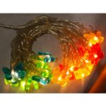 Multikolorowe Lampki Choinkowe LED z Silikonowymi Motylkami - 20 Sztuk, Zasilane na Baterie - obrazek 3