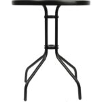 Komplet Meblowy Ogrodowy Paryski Styl z Okrągłym Szklanym Stolikiem i Metalowym Stelażem - obrazek 2