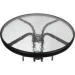 Komplet Meblowy Ogrodowy Paryski Styl z Okrągłym Szklanym Stolikiem i Metalowym Stelażem - obrazek 3