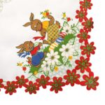 Plamoodporny Obrus świąteczny na stół Wielkanocny 85x85cm zające - obrazek 2