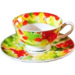 Komplet do kawy z motywem kwiatowym - obrazek 2